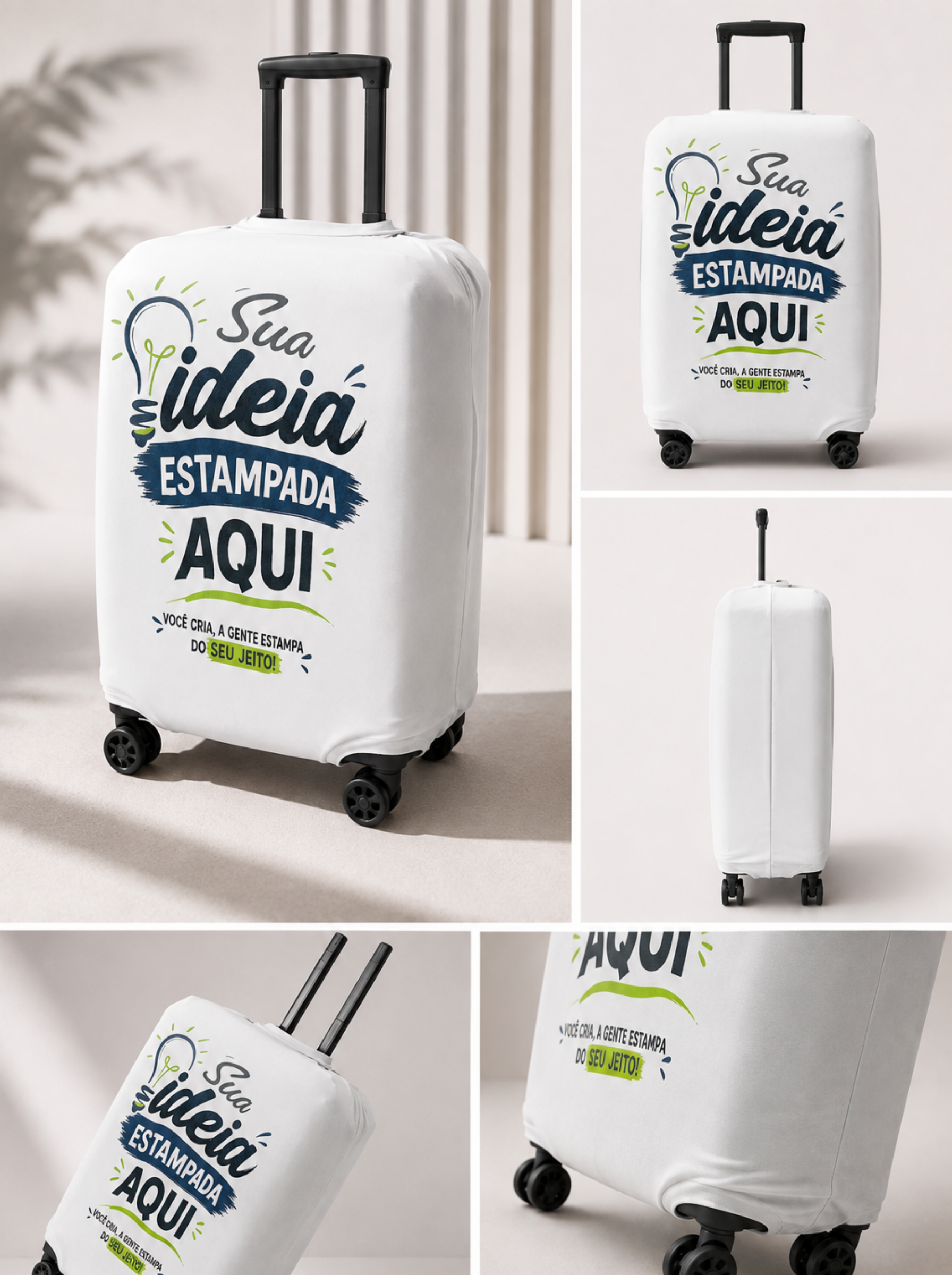 Capa Protetora Para Mala de Viagem Personalizada Com Sua Imagem