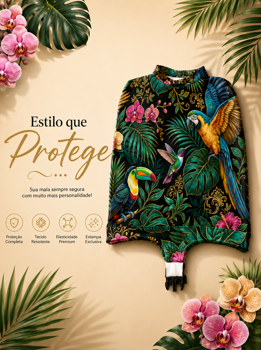 Capa de Mala Tropical Escuro
